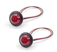 RC Feux Light pour 12 V 3 Cadre Acier Inoxydable Petit Rond Gabarit Feu Signalisation Yacht Camion Étanche Pièces Rechange(Red)