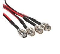 RC Feux Light pour Pilot 4 Pièces 12 V 8 Mm Panneau Tableau De Bord Voyant D'avertissement Lampe Indicateur Voiture Fourgon Télécommande Voitures Accessoire(White)