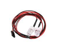 RC Feux Light pour Traxxas pour Tamiya 10 Mm 2 Pièces Blanc Rouge Éclairage Kit D'éclairage Phares Feu Arrière Radiocommandé Voiture Camion Modèle Réduit Jouet Accessoires(Red)