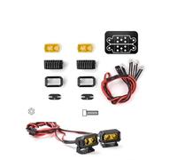 RC Feux Light pour Traxxas pour TRX-4 pour SCX10 1:10 18 Mm Télécommande Projecteur Rectangulaire Double Faisceau Véhicule Tout-Terrain Modification Pièces(Yellow)
