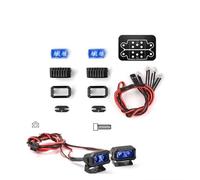 RC Feux Light pour Traxxas pour TRX-4 pour SCX10 1:10 18 Mm Télécommande Projecteur Rectangulaire Double Faisceau Véhicule Tout-Terrain Modification Pièces(Blue)
