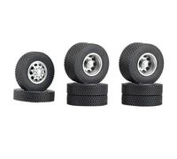 RC Jante de Roue de Moyeu pour Tamiya pour Scania 1/14 RC Semi-remorque Tracteur Camion Pièces De Voiture Jantes Avant Et Arrière en Métal Moyeu avec Pneus Caoutchouc 22 Mm