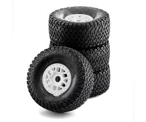 Rc Jeu De Pneus Compatible avec ARRMA pour Mojave pour TRAXXAS pour UDR pour Yikong DF7 FS 4 Pièces 135 Mm 1/7 pour Pneu De Camion pour Desert Short Course 17 Mm Roue Hexagonale(Green)