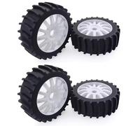 Rc Jeu De Pneus Compatible avec Arrma pour Traxxas pour Redcat pour Team pour Losi pour HPI pour HSP pour Baja 1/8 RC Car Pneu De Roue À Aubes pour Sable Et Neige 120 Mm(White)