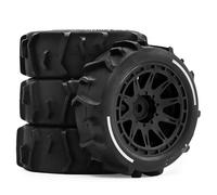 Rc Jeu De Pneus Compatible avec Arrma pour Typhon pour Grom Voiture RC 1/14 - Lot De 4 Pneus 72 Mm pour Sable, Neige Et Plage Pièces Rechange(Black)