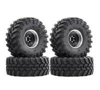 Rc Jeu De Pneus Compatible avec Axial pour Capra pour Wraith pour Traxxas pour TRX4 Gen8 pour Everest Pneus Mud Slingers 2.2 ; Jantes Beadlock 2.2 ; Hexagones De 12 Mm(Black Silvery)