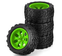 Rc Jeu De Pneus Compatible avec HPI pour HSP pour Tamiya pour Kyosho 4 Pièces Moyeu De Roue 12mm Pneus Hot Wheels pour Voiture Rc 1/10 pour Monster Truck Hors Route(Color2)