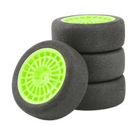 Rc Jeu De Pneus Compatible avec HSP pour HPI pour RGT LC pour Racing PTG-2 pour Tamiya TT02 4 Pièces 68 * 26mm Jeu De Pneus De Roue De Voiture RC pour Camion De Rallye 1/10 Kyosho(Green)