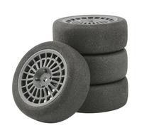 Rc Jeu De Pneus Compatible avec HSP pour HPI pour RGT LC pour Racing PTG-2 pour Tamiya TT02 4 Pièces 68 * 26mm Jeu De Pneus De Roue De Voiture RC pour Camion De Rallye 1/10 Kyosho(Black)