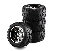 Rc Jeu De Pneus Compatible avec Losi pour LMT pour Arrma pour Kraton pour Traxxas pour Maxx pour E-Revo 1/8 Pneus, Roues Et Pièces De Rechange pour Buggy Et Monster Truck(Gray)