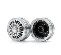 Rc Jeu De Pneus Compatible avec Tamiya pour 1/14 RC Tracteur Remorque Cargo Camion Voiture Roues Jantes Pièces De Mise À Niveau 2 Pièces Moyeu De Roue Avant en Alliage D'aluminium(2pcs Front)