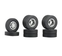 Rc Jeu De Pneus Compatible avec Tamiya pour Scania 1/14 Semi RC Remorque Tracteur Camion Pièces De Voiture en Métal Avant Arrière Jantes Moyeu 22Mm Pneus en Caoutchouc