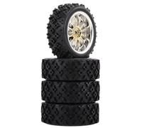 Rc Jeu De Pneus Compatible avec Tamiya pour TT01 pour TT02 XV01 PTG-2 pour HPI 1/10 RC pour Pneus De Voiture De Course sur Route pour Touring Drift Pneu Roue 70mm(Silver)