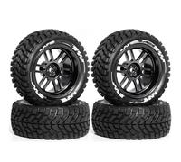 Rc Jeu De Pneus Compatible avec Tamiya pour TT01 pour TT02 XV02 pour WLtoys pour HSP pour Kyosho pour RedCat pour Sakura 1/10 RC Roues Et Pneus Route Hexagone 12 Mm(Black)