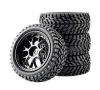 Rc Jeu De Pneus Compatible avec Traxxas pour HSP pour Tamiya pour HPI pour Kyosho pour RedCat pour Sakura Modèle De Voiture 1/10 Roues sur Route Jantes Drift Pneus RC 75 Mm(Black)