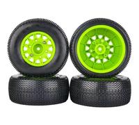 Rc Jeu De Pneus Compatible avec Traxxas pour Slash pour ARRMA pour SENTON pour Vkar Pneu pour Camion Short Course RC 1/8 Et 1/10 avec Hexagone De Roue De 12 Mm, 14 Mm Et 17 Mm(Green)