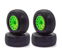 Rc Jeu De Pneus Compatible avec TRAXXAS pour Slash pour ARRMA pour SENTON pour Vkar pour SCX10 pour HPI 1/8 1/10 RC Voiture Camion De Parcours Court 4 Pièces Pneu 110mm(Green)