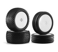 Rc Jeu De Pneus Compatible avec XRAY XB2 pour Serpent pour Traxxas pour Bandit pour Tekno 1/10 2WD RC 82 Et 87 Mm Tout-Terrain pour Voiture pour Buggy Pneus en Caoutchouc Roues Pneus