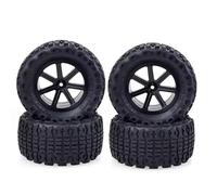 Rc Jeu De Pneus Compatible with Traxxas 1/10 Télécommande Truggy 4 Pièces 110 Mm RC Short Course pour Desert Truck Roue Jante Pneu Ensemble 12 Mm Moyeu Hex(Black)