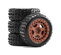 Rc Jeu De Pneus pour Arrma 2S pour Typhon pour Grom 1/18 4 Pièces 69mm Pneu en Caoutchouc 12mm Hex RC Voiture Mise À Niveau Modèle Accessoires Modifiés Remplacer(Brown)