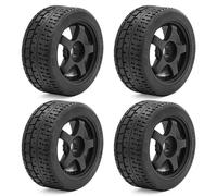 Rc Jeu De Pneus pour ARRMA pour Infraction pour Limitless pour Felony MJX7303 pour Racing pour Mustang 1/7 Roues Pneus 100mm 17mm Hex Haute Vitesse GT Échelle RC(Black)