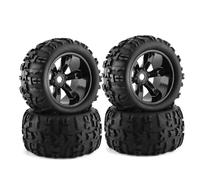 Rc Jeu De Pneus pour ARRMA pour Traxxas pour Buggy 1/10 4 Pièces 150MM Pneus Roue Camion 17Mm Hex RC Modèle Voiture Accessoire Assembler Remplacement Modifié(Black)