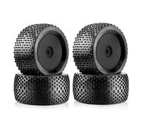 Rc Jeu De Pneus pour ARRMA pour Traxxas pour Redcat pour Losi pour Kyosho pour HPI WR8 pour HSP pour Hobao 1/8 Roues Tout pour Terrain Pneus 17mm Hex 140mm Voiture RC(Black)