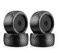 Rc Jeu De Pneus pour Arrma pour Typhon 6S pour Buggy pour Racing 1/8 Pneus Roues 17mm Hex Caoutchouc OD 140mm Monster Truck Voiture RC Hors Route Pièces Mise À Niveau(Black)