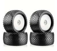Rc Jeu De Pneus pour Arrma pour Typhon 6S pour Buggy pour Racing 1/8 Pneus Roues 17mm Hex Caoutchouc OD 140mm Monster Truck Voiture RC Hors Route Pièces Mise À Niveau(White)