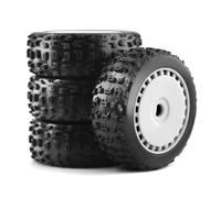 Rc Jeu De Pneus pour ARRMA pour Typhon pour Talion pour Traxxas pour Redcat pour Team pour Losi pour Kyosho 1/8 4 Pièces 116mm Pneus Roue Hors Route 17mm Hex RC Voiture(Silver)