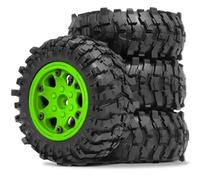 Rc Jeu De Pneus pour Axial pour SCX10 Pro pour Capra pour TRX4 D90 1/10 4 Pièces 88mm 1.9 "Beadlock Moyeu Roue Plastique Jeu Caoutchouc Souple Voiture sur Chenilles RC(Green)
