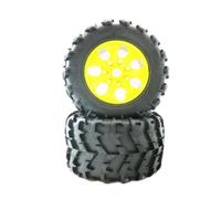Rc Jeu De Pneus pour HIMOTO pour HSP 1/8 2 Pièces Jante Roue Et Pneus Caoutchouc Voitures Hors Route Monster Truck 150x80mm Adaptateur Hexagonal 17mm RC Chenilles(Yellow)