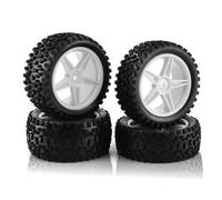 Rc Jeu De Pneus pour HSP pour Kyosho pour HPI pour Tamiya 1/10 Pneus Jantes 12mm Hex Set Voiture RC Tout pour Terrain Modèle Accessoire Remplacer Modifié(White)
