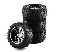 Rc Jeu De Pneus pour Losi pour LMT pour Arrma pour Kraton pour Maxx pour E-revo pour Kyosho 1/8 4 Pièces Pneus 156mm Roue 17mm Hex Monster Truck Mise À Niveau(Gray)