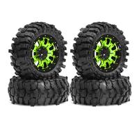 Rc Jeu De Pneus pour MJX pour Hyper Go H12Y + pour Axial pour SCX10 90046 AXI03007 pour Tamiya CC01 D90 1/12 Roues À Billes Métal 88MM Pneus Voiture sur Chenilles(Green)