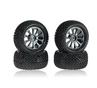 Rc Jeu De Pneus pour MJX pour Hyper Go pour Wltoys pour SCY pour HAIBOXING 1/8 1/16 16207 H16PL 1/14 1/12 Roues Métalliques Pneus Moyeu Accessoires Mise Niveau Voiture RC(Gray)