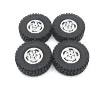 Rc Jeu De Pneus pour MN pour MN82 LC79 pour MN78 pour WPL C14 C24 1/12 Roues Pneus Métal Coquin Dragon Télécommande Accessoires De Voiture Mise À Niveau(Silver)