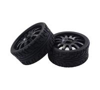 Rc Jeu De Pneus pour Redcat pour HSP pour HPI pour Hobao pour Kyosho pour Team pour Losi Carson 1/8 Pneus Caoutchouc Roues Plastique sur Voiture Route 2 Pièces RC Modifié(Black)
