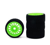 Rc Jeu De Pneus pour Tamiya pour WLtoys pour HPI pour HSP pour ARRMA 1/8 pour Moyeu Pneu Rallye Ensemble Adaptation Hexagonale 17mm Pièces Mise Niveau Jouet Voiture RC(Green)