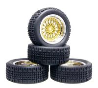 Rc Jeu De Pneus pour Tamiya pour WLtoys pour HPI pour HSP pour ARRMA pour Buggy 1/10 Jantes Plates 75mm Jeu Pneus 12mm Échelle Hexagonale Pièces Mise À Niveau Voiture RC(Yellow)