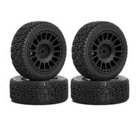 Rc Jeu De Pneus pour Tamiya XV01 XV02 pour TT01 pour TT02 pour Racing 1/10 4 Pièces 68mm Pneus Caoutchouc Haute Adhérence Échelle Rallye Mise À Niveau Voiture RC(Black)