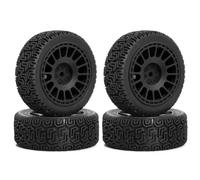Rc Jeu De Pneus pour Tamiya XV01 XV02 pour TT01 pour TT02 PTG-2 pour Racing 1/10 4 Pièces 68mm Pneus Caoutchouc Roue RC Voiture Rallye Mise À Niveau Modifiées(Black)