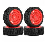 Rc Jeu De Pneus pour Tamiya XV01 XV02 pour TT01 pour TT02 PTG-2 pour Racing 1/10 4 Pièces Pneus Roue 68mm Voiture Rallye RC Ensemble Mise Niveau Caoutchouc Camions(Red)