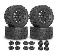 Rc Jeu De Pneus pour Traxxas pour Slash 4X4 pour Arrma pour Rock pour Granite pour Axial pour Losi pour Redcat 3S 1/10 Pneus Roues Camion 12mm 14mm Hex Réparations RC(Size2)