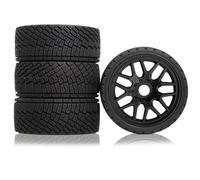 Rc Jeu De Pneus pour Traxxas pour Slash pour ARRMA pour SENTON pour HSP pour HPI 1/8 1/7 4 Pièces 110mm X 40mm Roue Pneu Hexagonal 12mm Camion Course Court Voiture RC(Black)