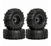 Rc Jeu De Pneus pour TRX4 1.10 pour SCX10 D90 AXI03007 pour TRX6 1/10 .9in Pneus Jantes Beadlock Noirs Crawler Hexagone Modifié 12 Mm Réparations Modifications(Black)