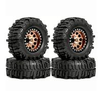 Rc Jeu De Pneus pour TRX4 1.10 pour SCX10 D90 AXI03007 pour TRX6 1/10 .9in Pneus Jantes Beadlock Noirs Crawler Hexagone Modifié 12 Mm Réparations Modifications(Brown)