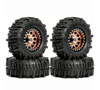 Rc Jeu De Pneus pour TRX4 pour SCX10 D90 pour TRX6 AXI03007 1/10 1.9in Roues Beadlock Pneus Jantes Noir Perle Serrure 12mm Hex Chenille Mise À Niveau Pièces(Brown)