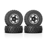 Rc Jeu De Pneus pour Typhon pour GROM pour Racing pour Tamiya pour TT02 pour HSP 94123 pour HPI 1/18 4 Pièces 69mm Jante Plastique Pneu Caoutchouc Universel sur Route(Black)