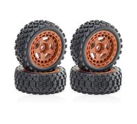 Rc Jeu De Pneus pour Typhon pour GROM pour Racing pour Tamiya pour TT02 pour HSP 94123 pour HPI 1/18 4 Pièces 69mm Jante Plastique Pneu Caoutchouc Universel sur Route(Brown)
